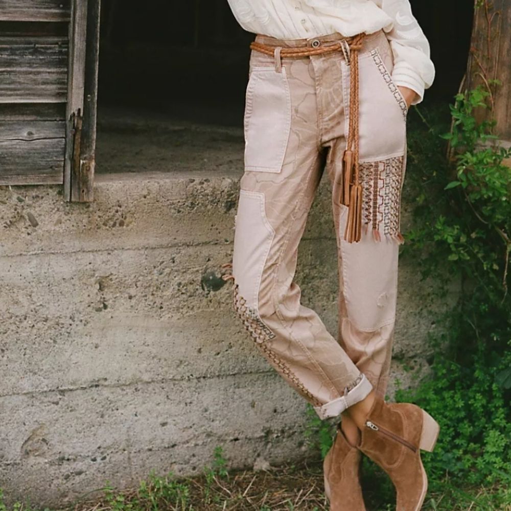 Pilcro The Camp Wanderer Patchwork Pants Anthropologie 27‎ Boho Chic Festival